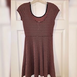 Pink and Black polka dot skater dress